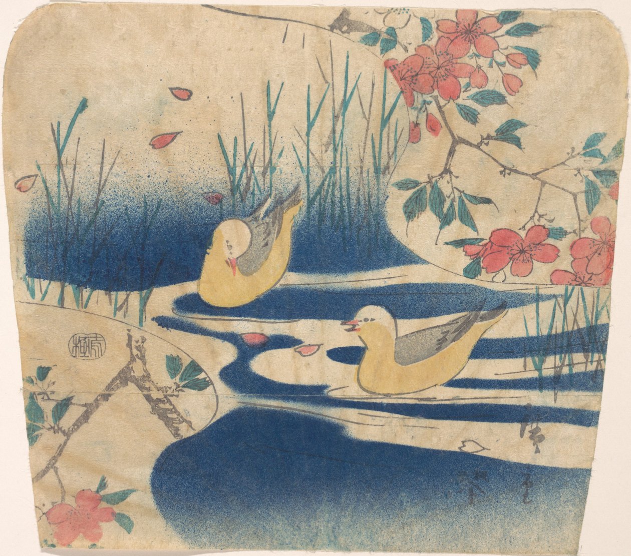 Kapşonlu Martılar ve Kiraz Çiçekleri, muhtemelen 1850-62., muhtemelen 1850-62. by Ando Hiroshige