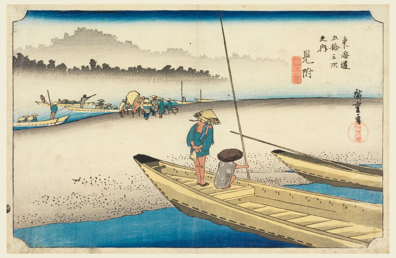 Mitsuke, Tenryu-gawa Nehri, Tokaido Yolu'nun Elli Üç İstasyonunda (Tokaido Gojusan Tsugi-no Uchi) by Ando Hiroshige