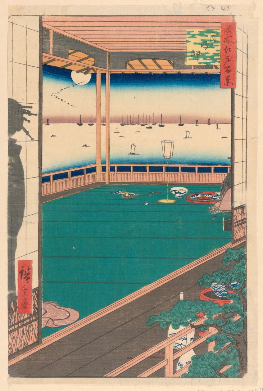 Ay Pelerini (Tsuki-no-misaki) Diziden Yüz Ünlü Edo manzarası by Ando Hiroshige