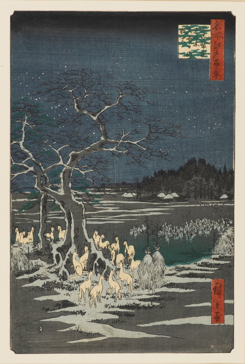 Değişen Ağaçta Yılbaşı Gecesi Foxfires, Oji, 19. yüzyıl by Ando Hiroshige