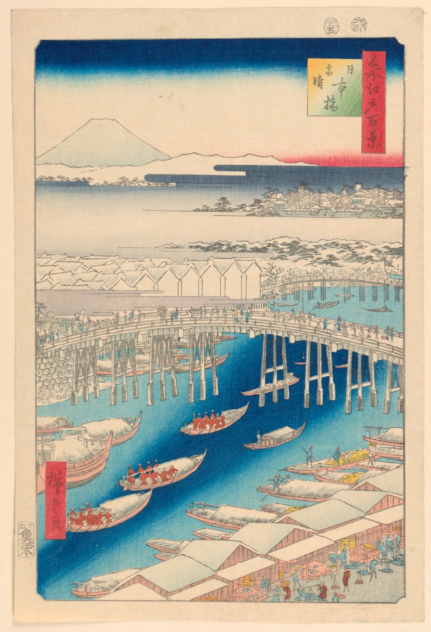 Nihonbashi, Gösteriden Sonra Havanın Temizlenmesi (Nihonbashi, euky-bear) Seriden Yüz Ünlü Edo manzarası by Ando Hiroshige