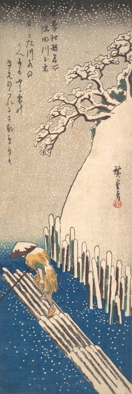 Sumida Nehri üzerinde kar, yaklaşık. 1835., yaklaşık 1835. by Ando Hiroshige