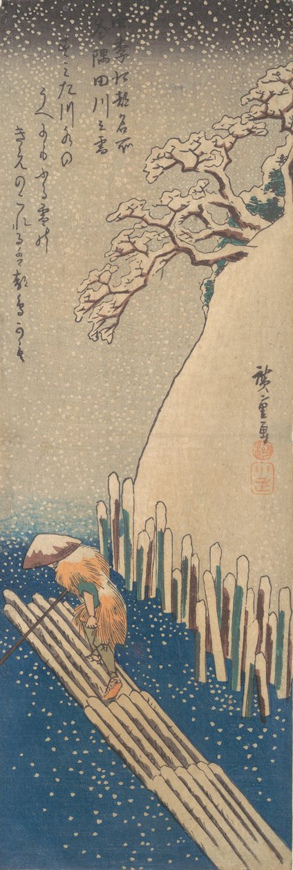 Sumida Nehri üzerinde kar, yaklaşık. 1835., yaklaşık 1835. by Ando Hiroshige