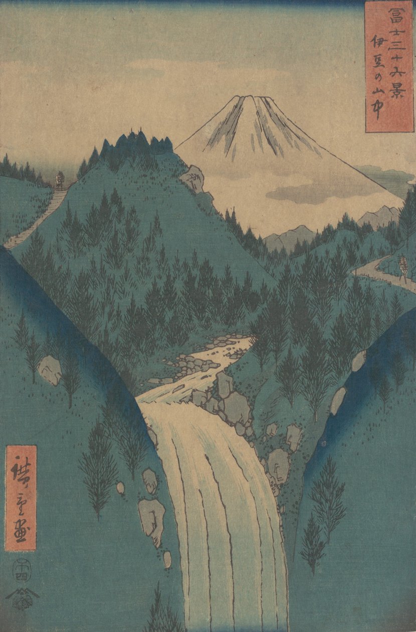 Izu Izu no Sanchu Eyaletindeki Dağlardan Fuji san
