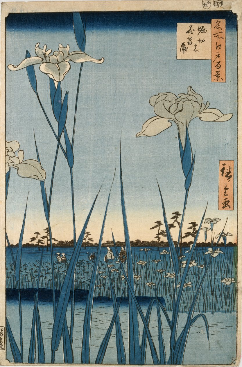 Horikiri İris Bahçesi by Ando or Utagawa Hiroshige