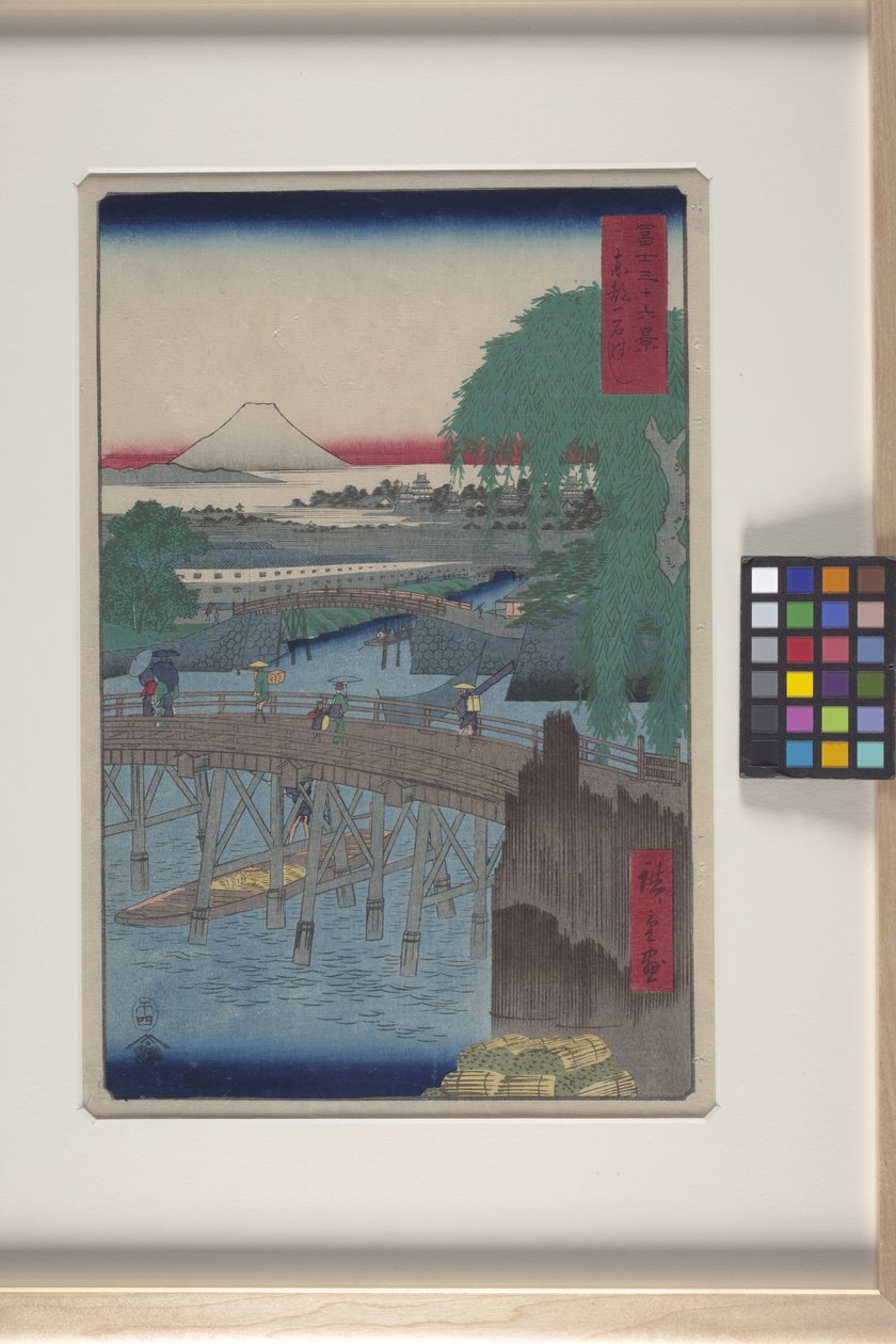 Doğu Başkentindeki Ichikoku Köprüsü (T?to: Ichikoku Bashi) (renkli tahta baskı) by Ando or Utagawa Hiroshige