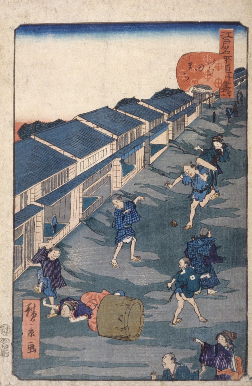 Imuta [42] (renkli tahta baskı) by Ando or Utagawa Hiroshige