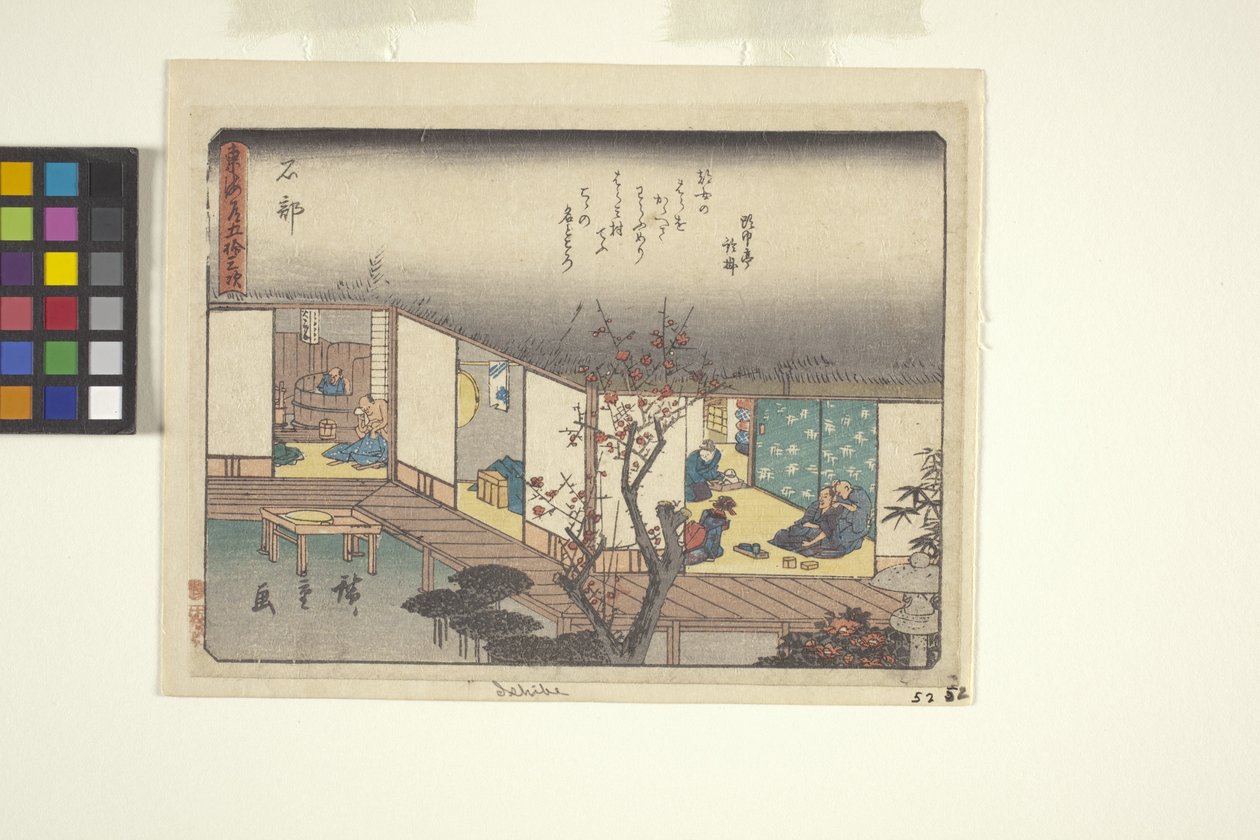 Kyoka Tokaido Serisi, Ishibe (gravür) by Ando or Utagawa Hiroshige