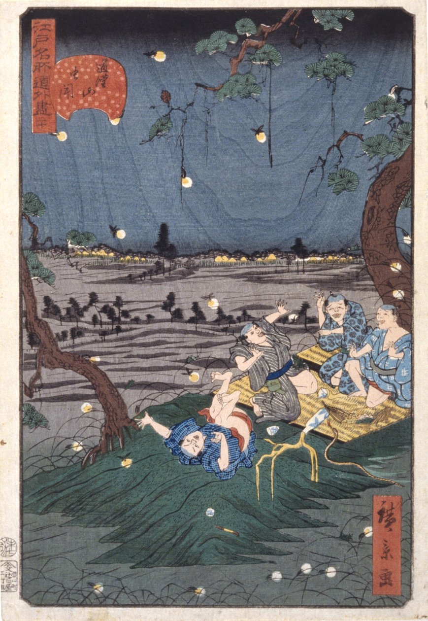 D?kanyama'da Cırcır Böceklerini Dinlemek (20) (D?kanyama Mushikiki) (renkli tahta baskı) by Ando or Utagawa Hiroshige
