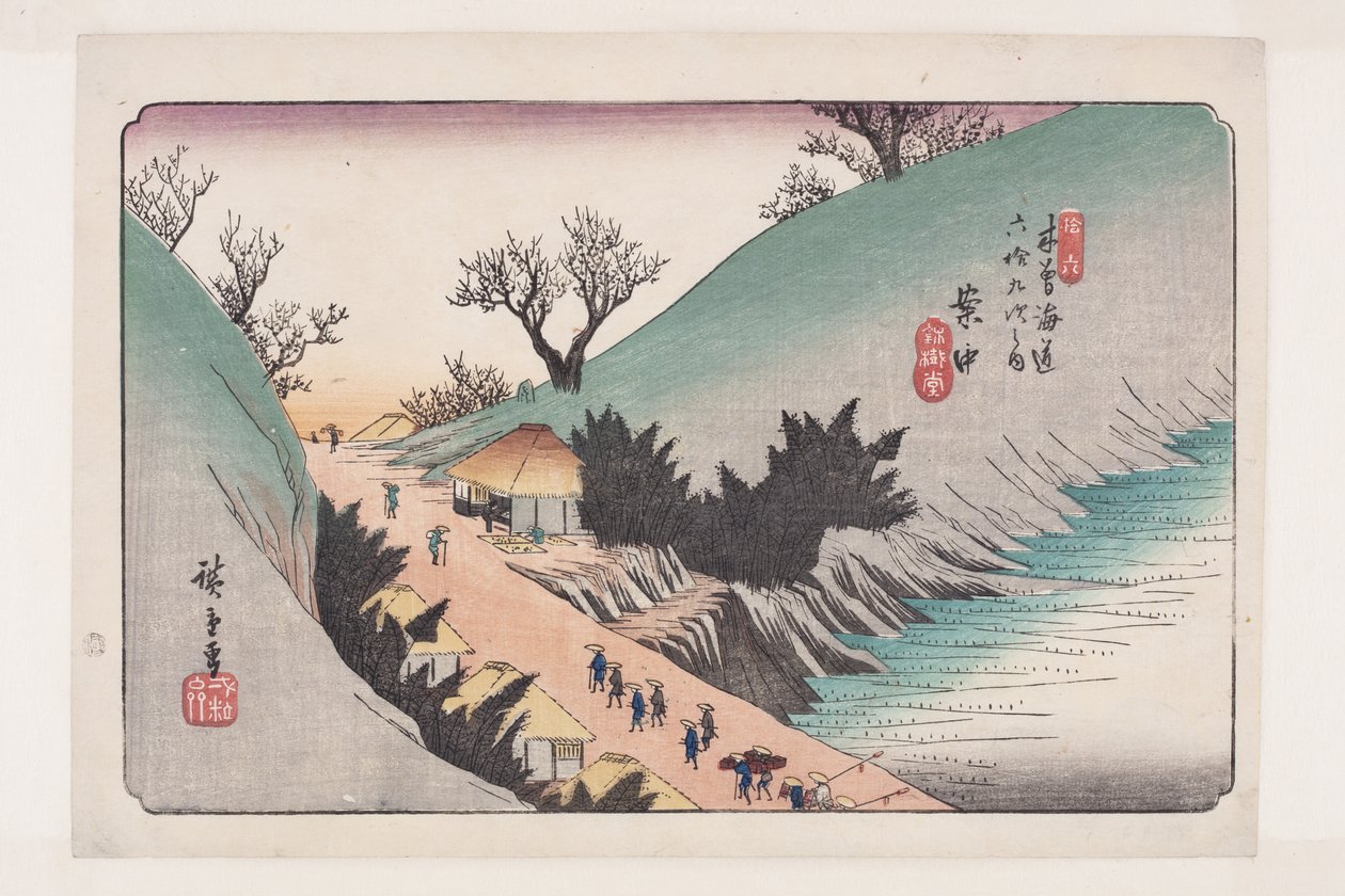 16, Annaka (renkli tahta baskı) by Ando or Utagawa Hiroshige