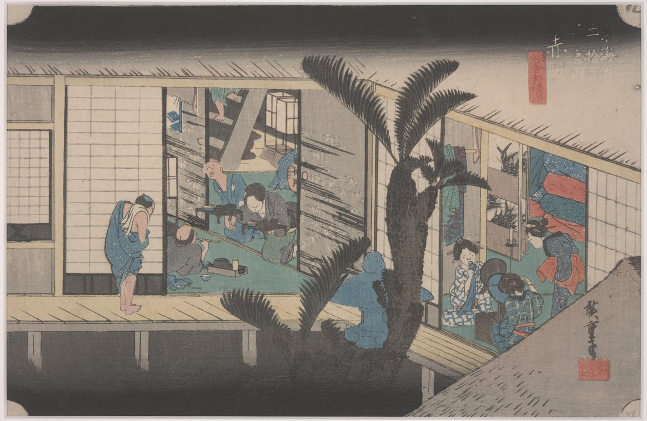 Bir Handaki Sahne by Ando or Utagawa Hiroshige