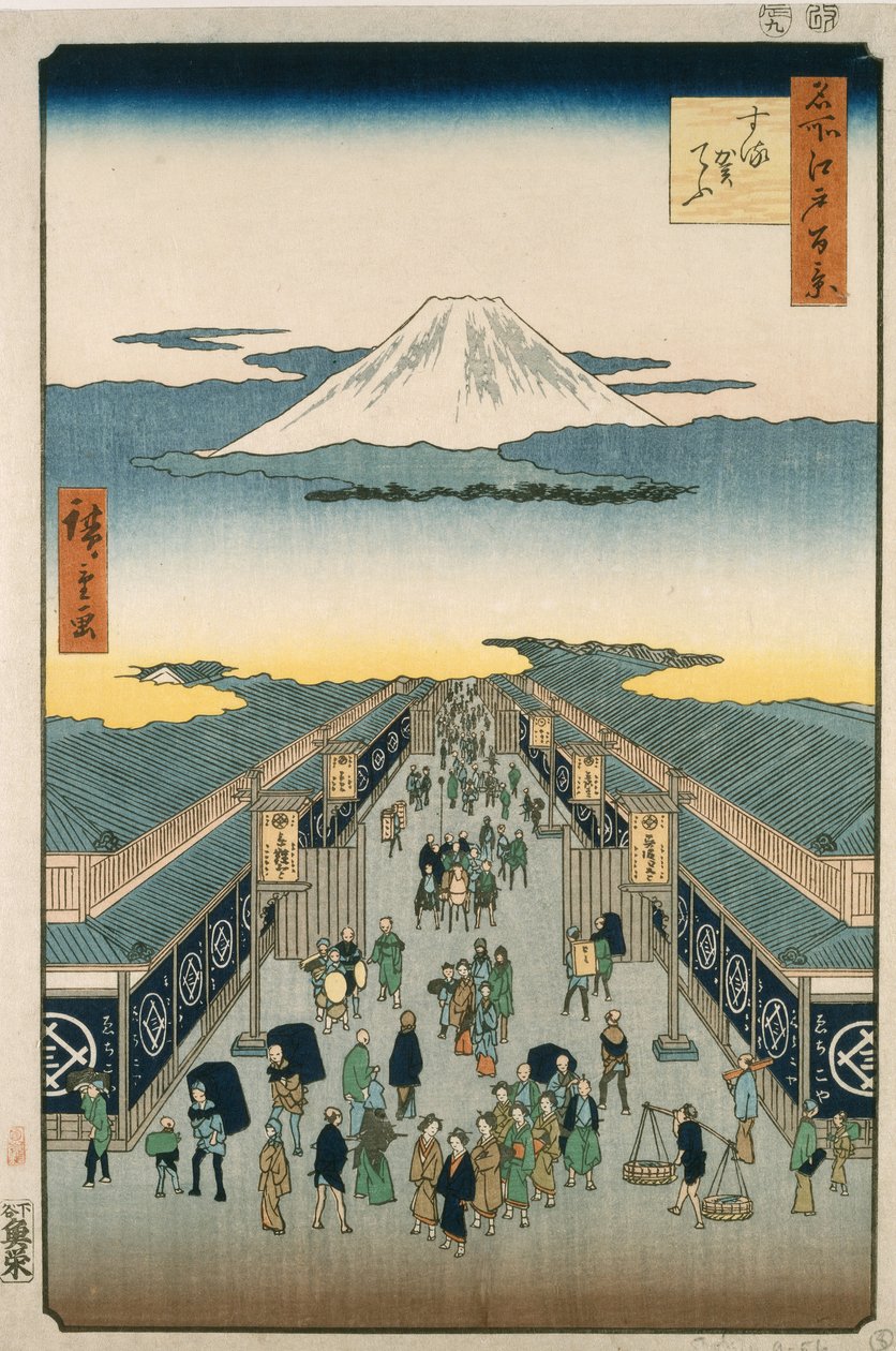 Suruga Caddesi by Ando or Utagawa Hiroshige