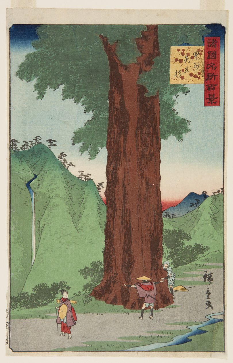 Kai Eyaletindeki Yatate Sedir Ağacı (K?sh? Yatate sugi) (renkli tahta baskı) by Ando or Utagawa Hiroshige