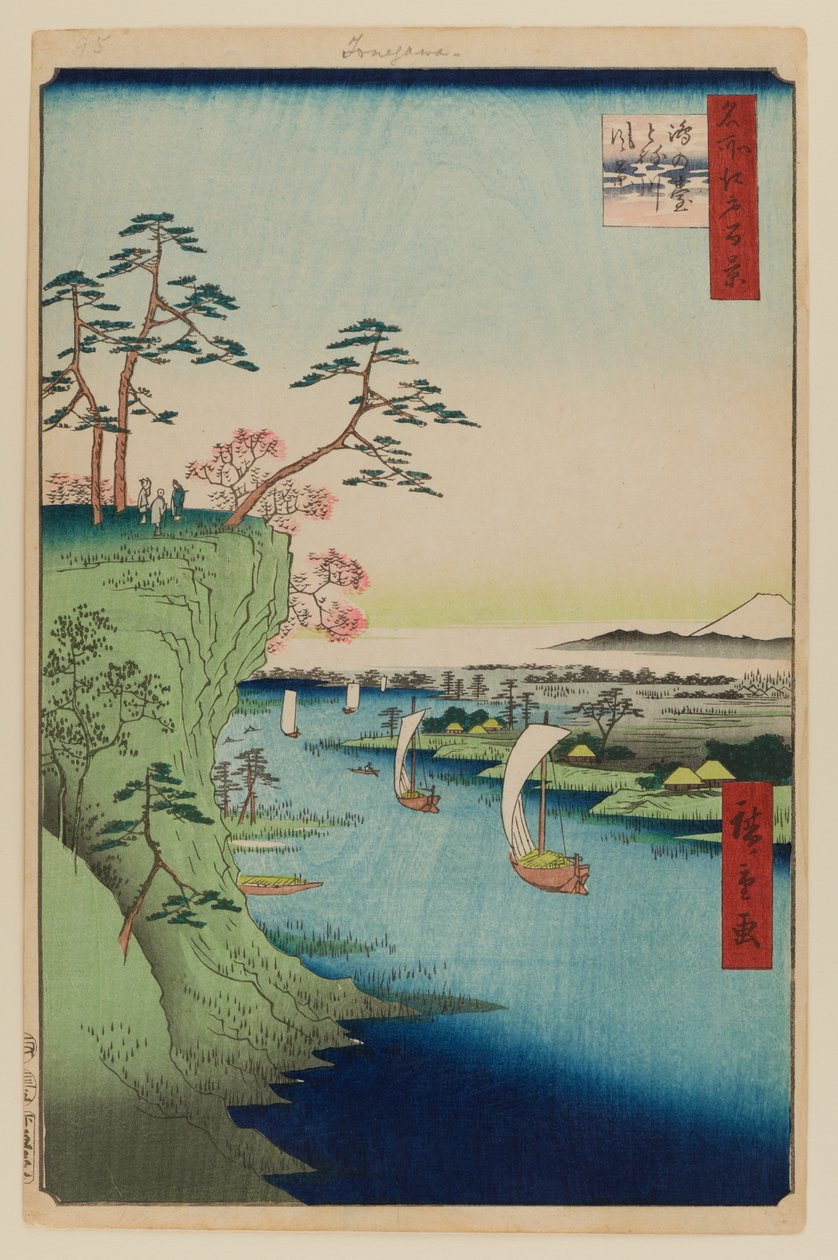 Konodai ve Tone Nehri manzarası by Ando or Utagawa Hiroshige