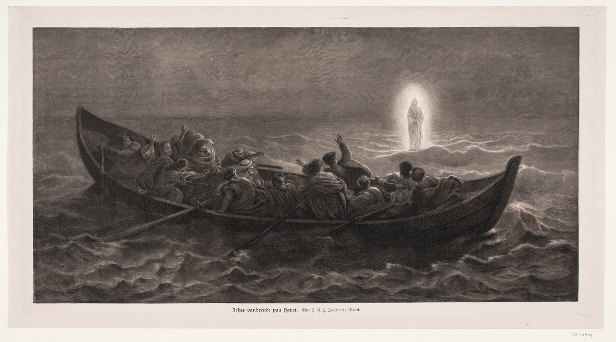 İsa denizde yürüyor by André Bork