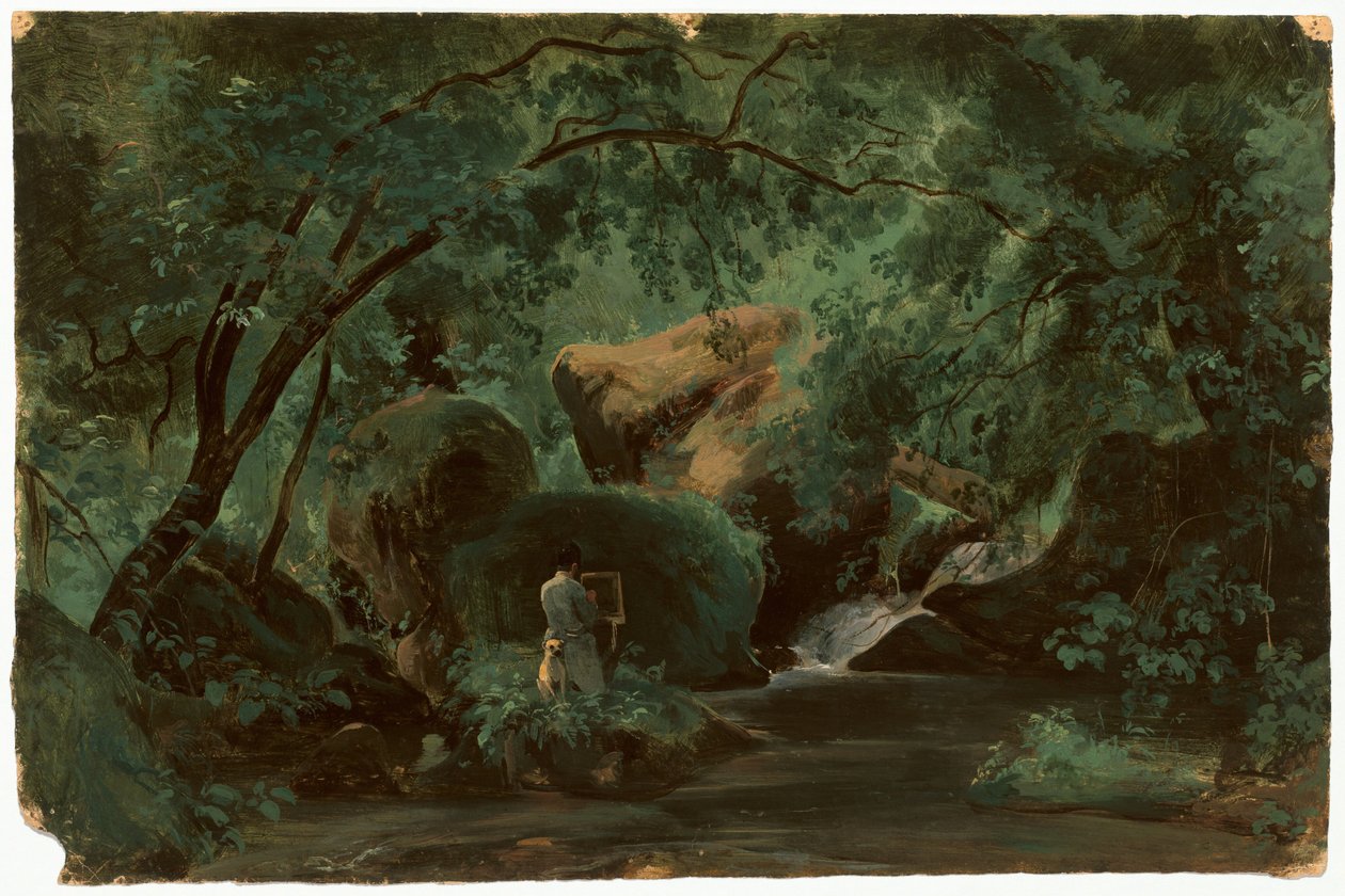 Bir Ressamla Orman İçi, Civita Castellana, 18251830. by André Giroux
