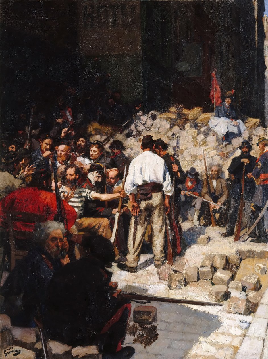 Barikat, Paris Komünü, 1871 Mayıs by André Victor Édouard Devambez