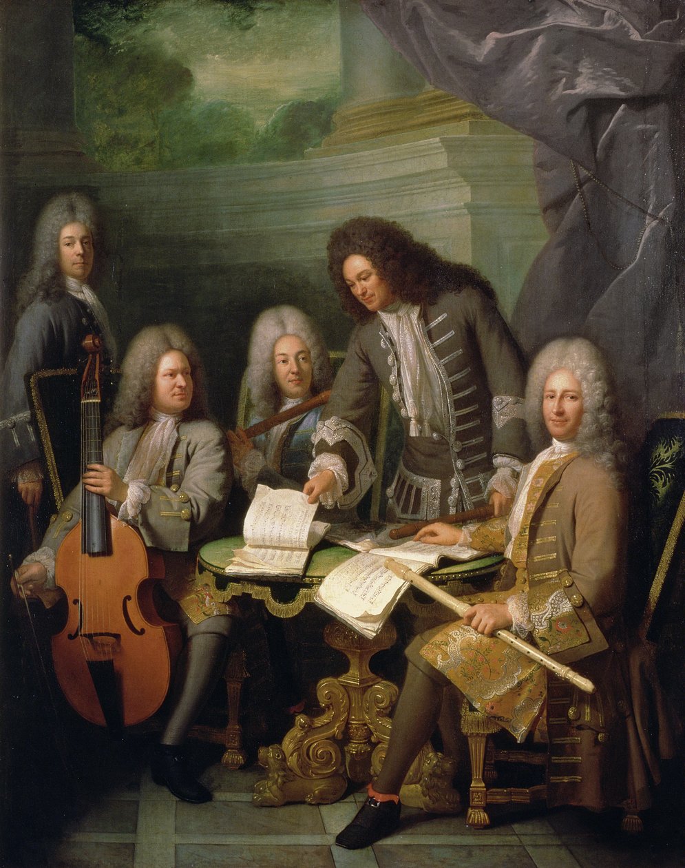 La Barre ve Diğer Müzisyenler, c.1710 by Andre Bouys