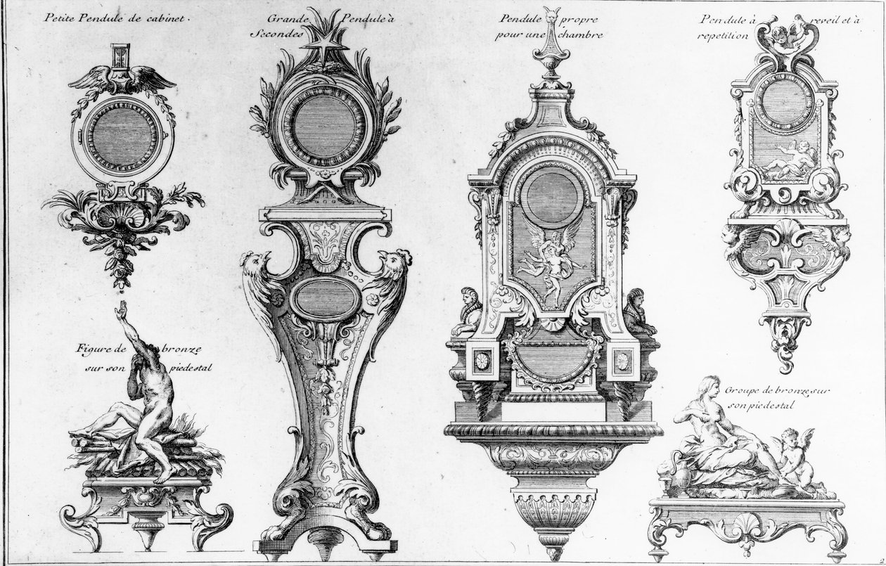 André-Charles Boulle Saat Kutuları ve Kaideleri, Pierre-Jean Mariette tarafından yapılan baskı by Andre Charles Boulle
