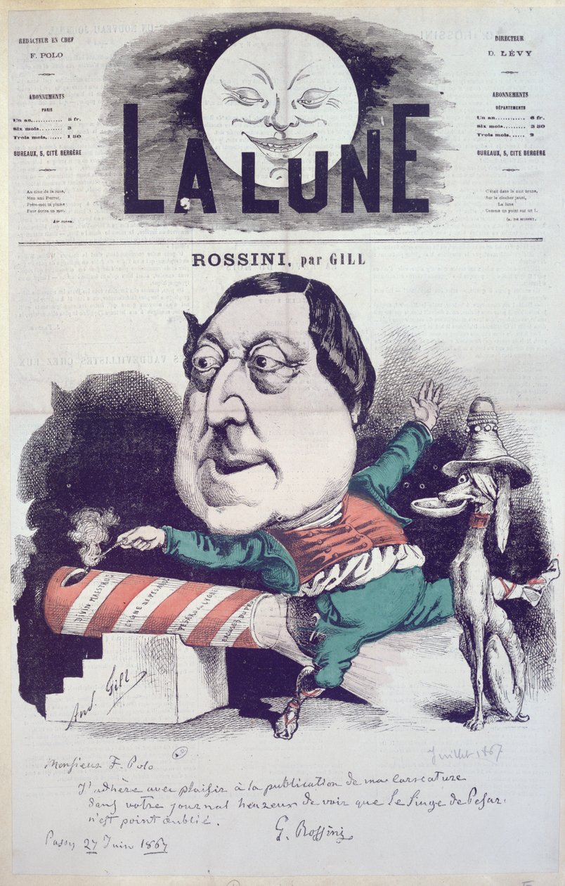 "La Lune" dergisinin ön kapağında Rossini