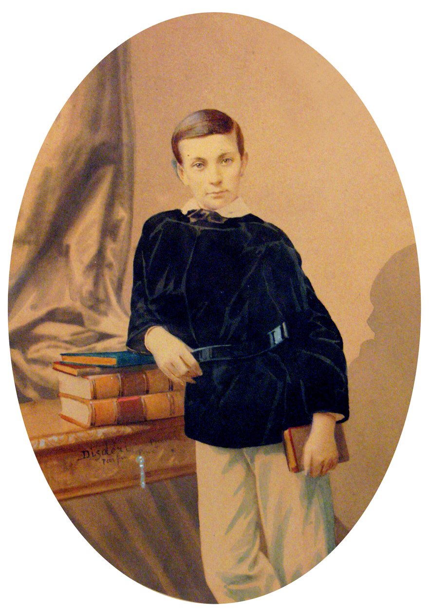 Monako Prensi I. Albert, 1860 dolayları (boyalı fotoğraf) by Andre Adolphe Eugene Disderi