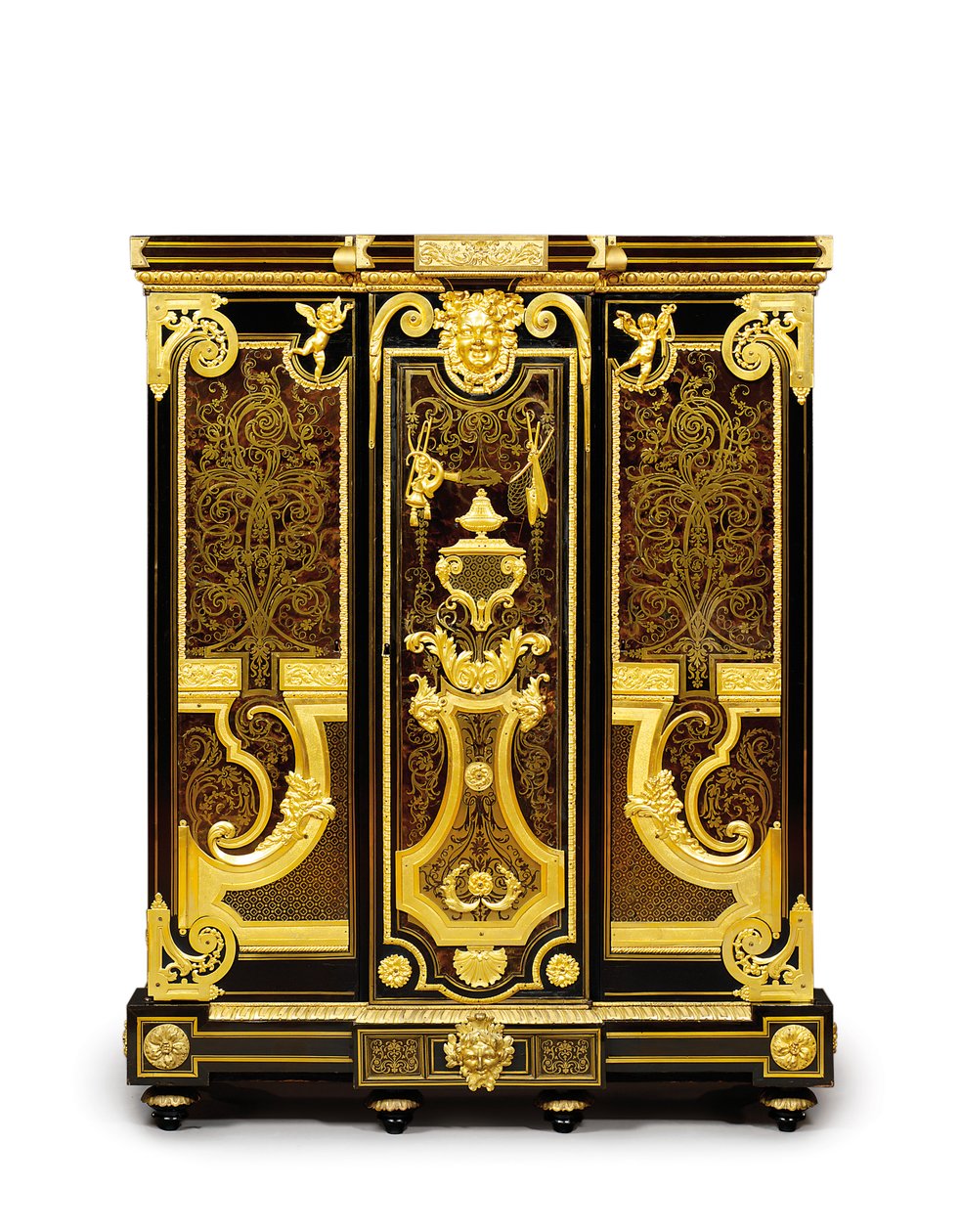 Louis XIV petit armoise, c.1700-10 (ormolu, pirinç, bağa, abanoz ve kakmacılık) by Andre Charles (attr. to) Boulle
