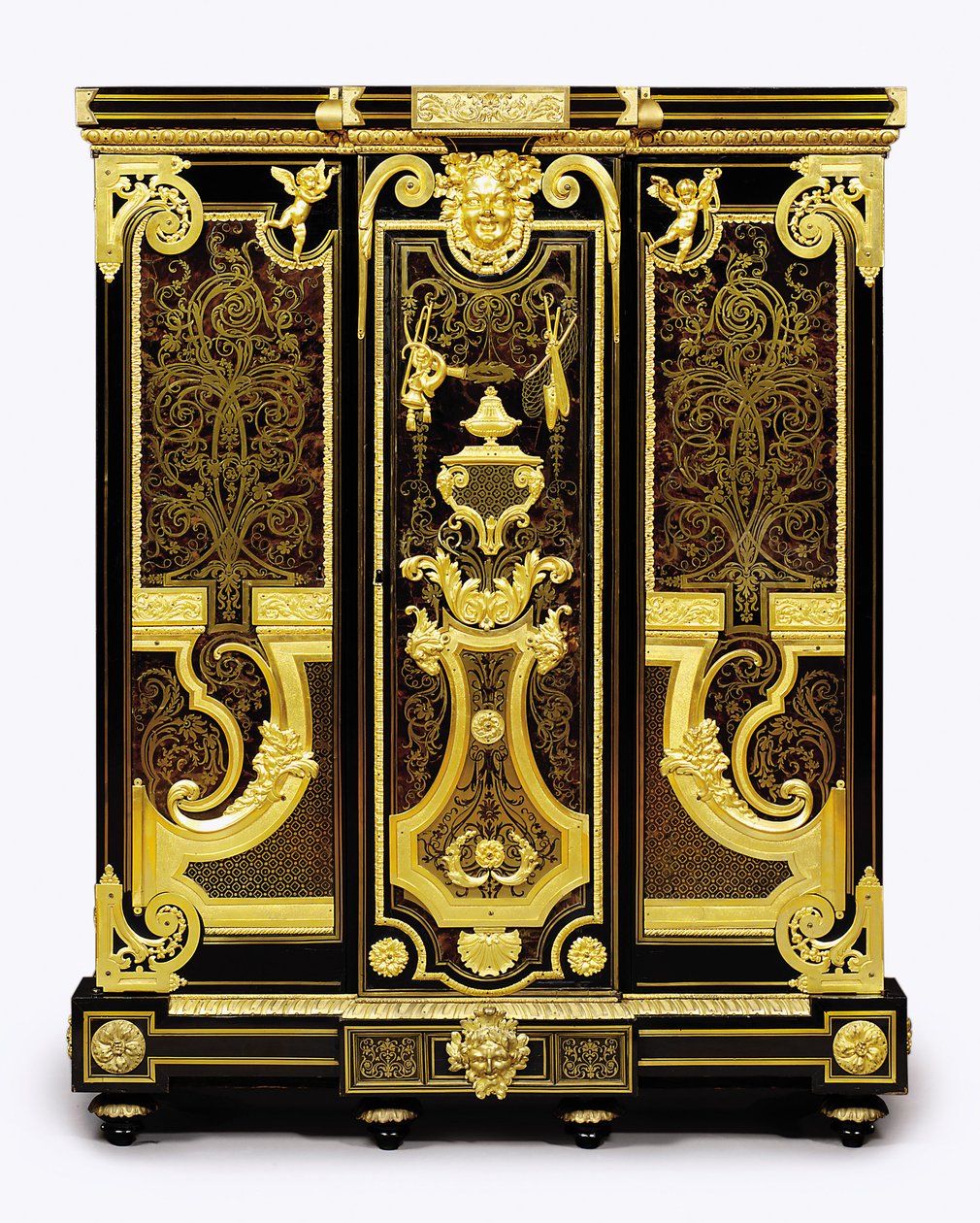 Louis XIV ormolu monteli minyon gardırop, 1700-10 by Andre Charles Boulle