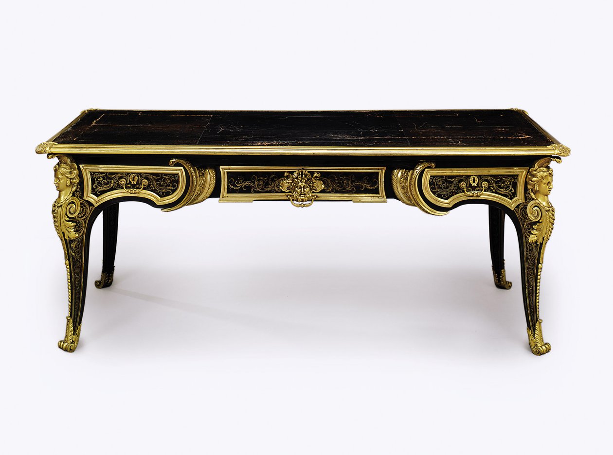 Louis XIV ormolu monte kahverengi kaplumbağa kabuğu büro plakası, c.1710 by Andre Charles Boulle