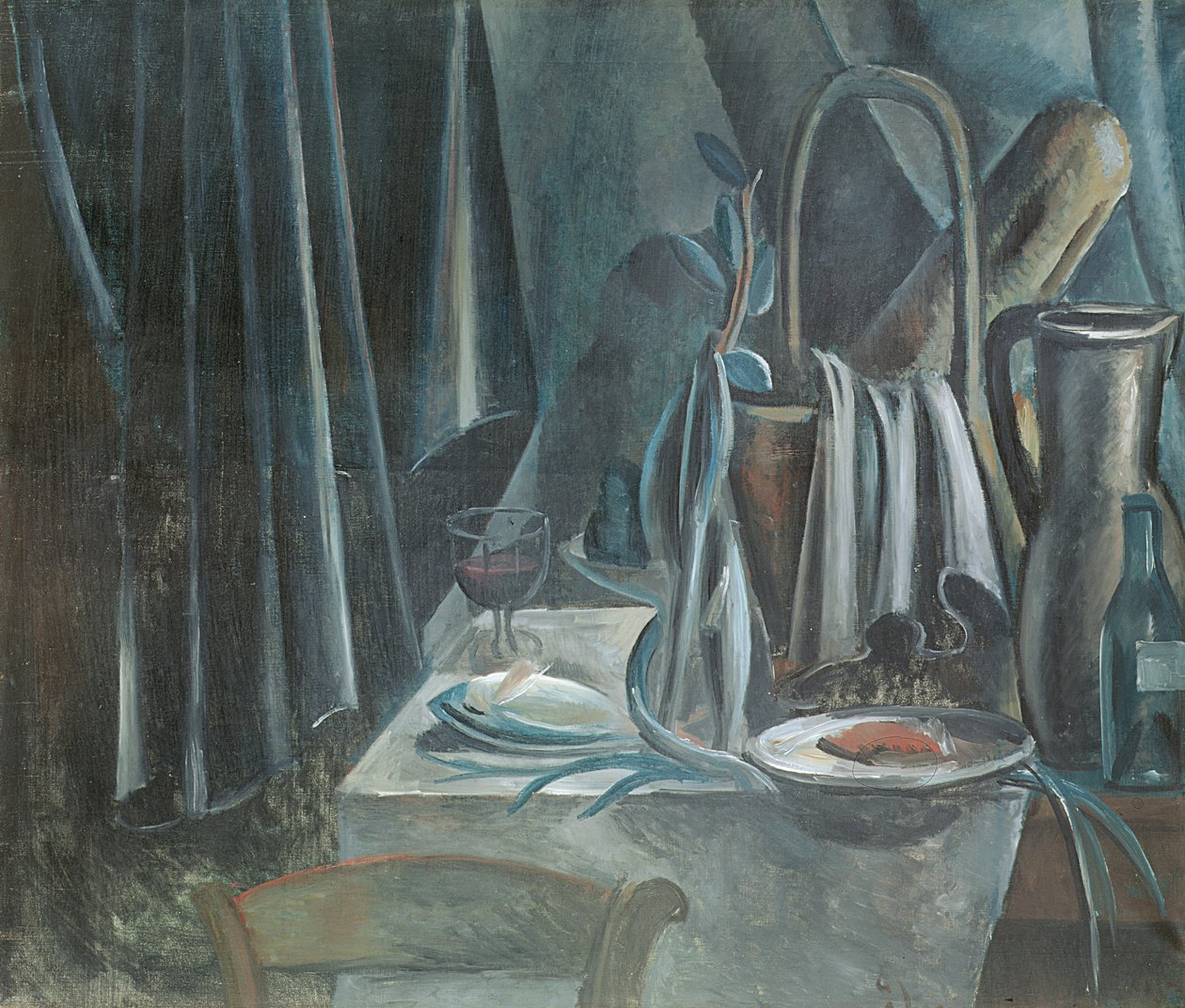 Ekmek Sepeti, Sürahi ve Şarap Kadehi ile Natürmort by Andre Derain