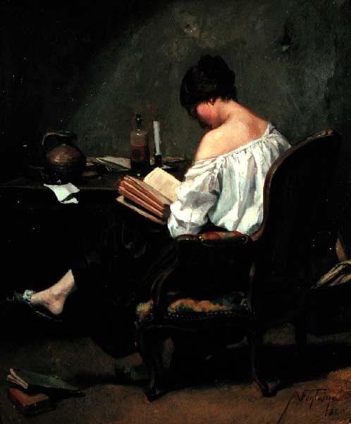 Mum ışığında okuyan kız by Andre Fontaine