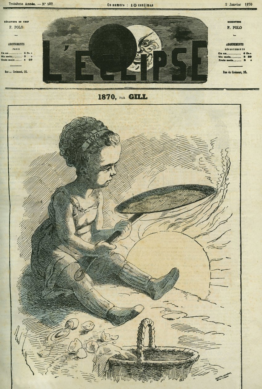1870, sosyal mutfak: küçük bir kız, güneşin ısıttığı ocakta krep pişiriyor. 2 Ocak Gill