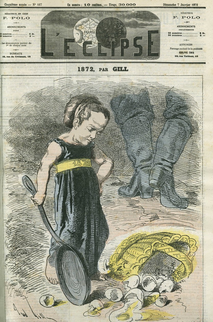 1872, küçük bir kız çatlak sepetine bakıyor. Gill
