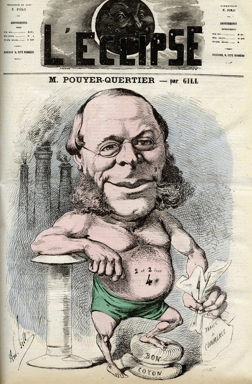 Auguste Pouyer-Quertier (Pouyer Quertier) (1820 - 1891). Andre Gill.1868