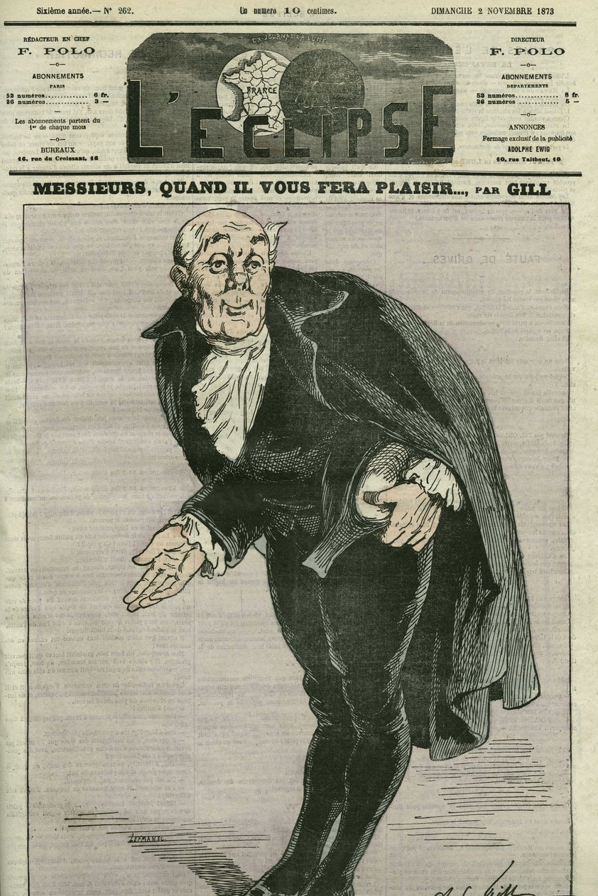 “Beyler, sizi memnun ettiğinde...” adlı karikatür Gill tarafından hazırlanan “” L