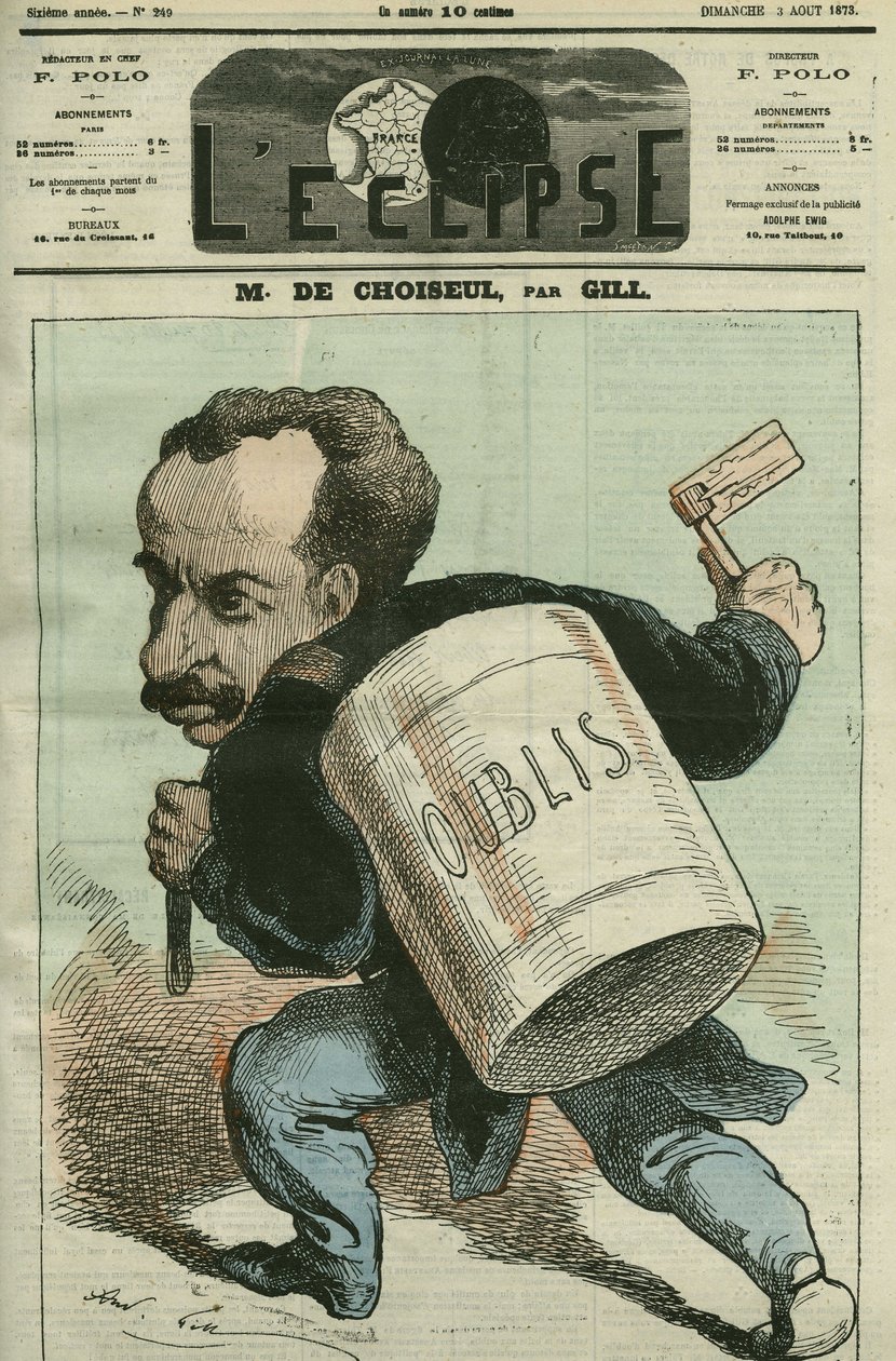 Horace tarafından çizilen Choiseul-Praslin (Choiseul Praslin) adlı karikatür by Andre Gill