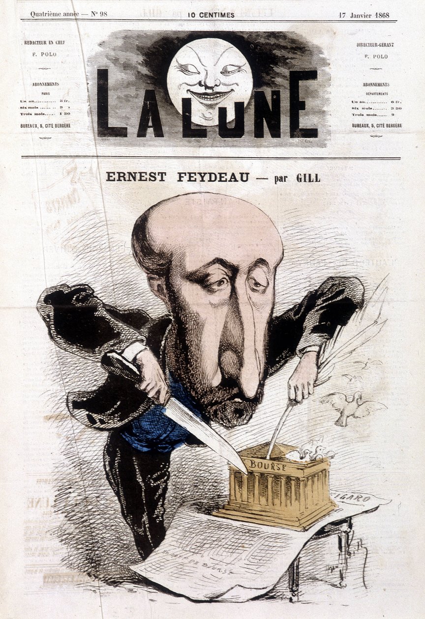 Gill tarafından Ernest Feydeau (1821 - 1873) üzerine karikatür - “” La Lune”” by Andre Gill