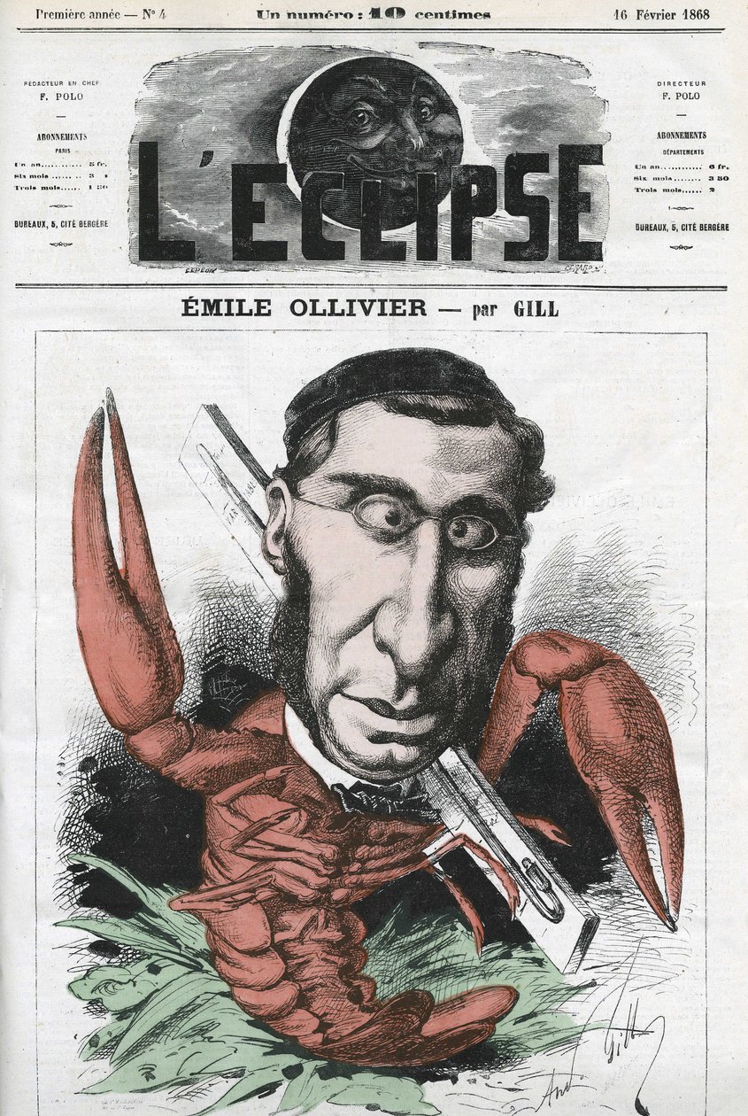 Emile Ollivier (1825-1913), Fransız politikacı. Gill