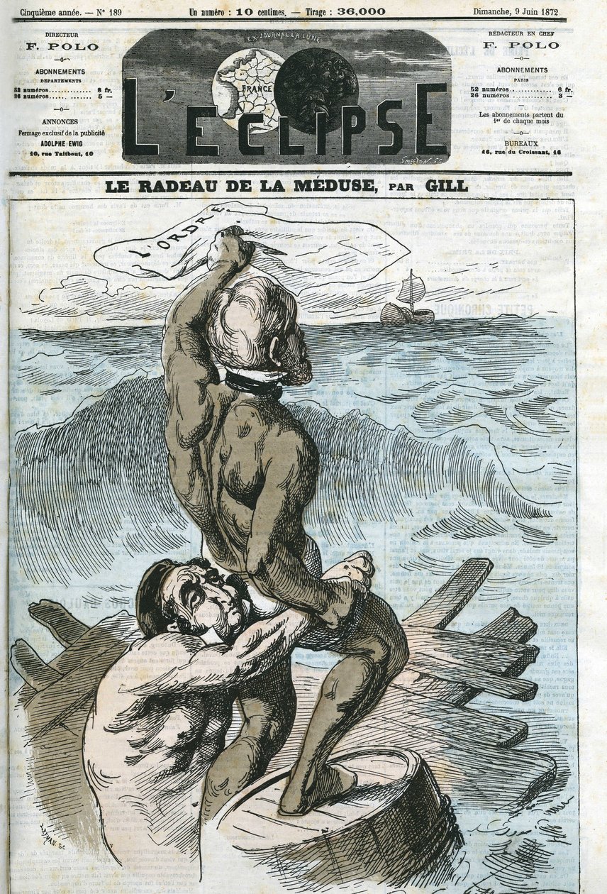 Eugene Rouher (1814-1884) ve Clement Duvernois (1836-1879), Fransız politikacılar. Gill, 9 Haziran tarihli “” L