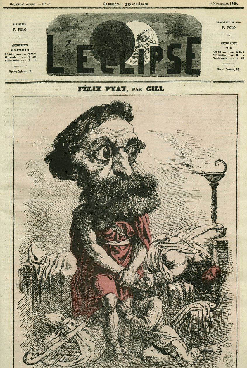 Felix Pyat (1810-1889), Fransız hukukçu, edebiyatçı ve politikacı. Gill, 14 Kasım “” L