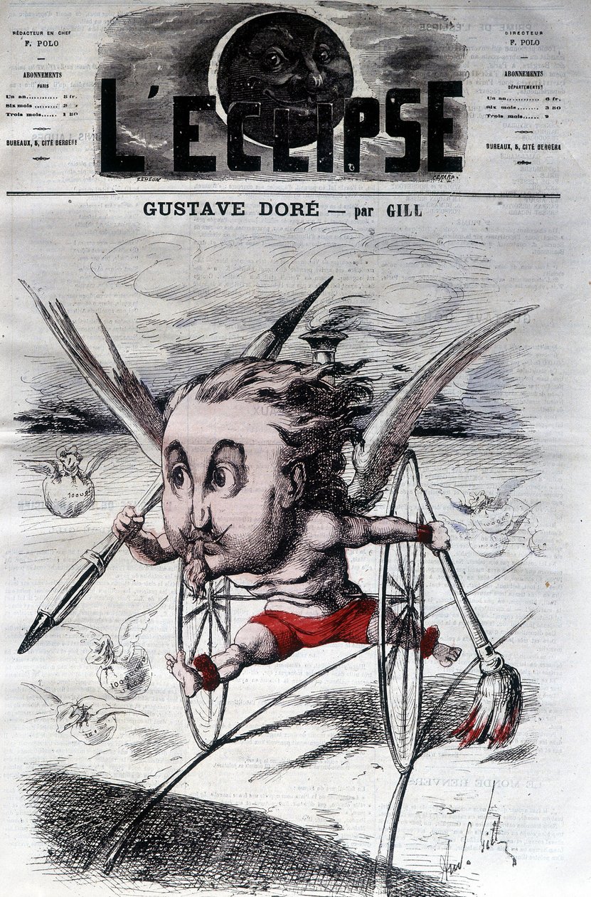 Gustave Doré. Fransız ressam ve ressam (1832-1883). Karikatür DeGill. Tutulma. by Andre Gill