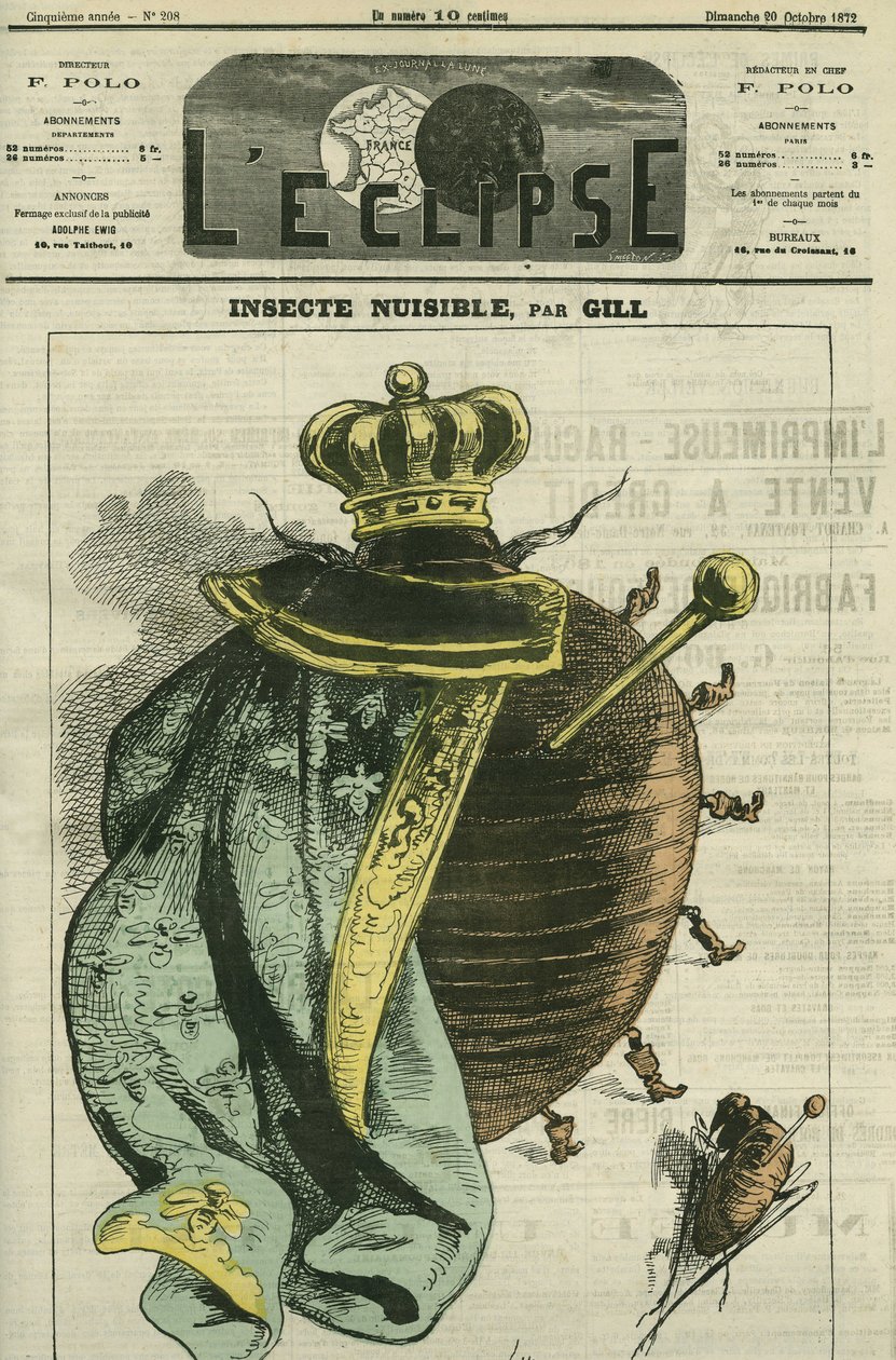 Böcek haşere, Cercle Agricole et Horticole du Luxembourg sergisi için hamamböceği içindeki monarşi. Gill