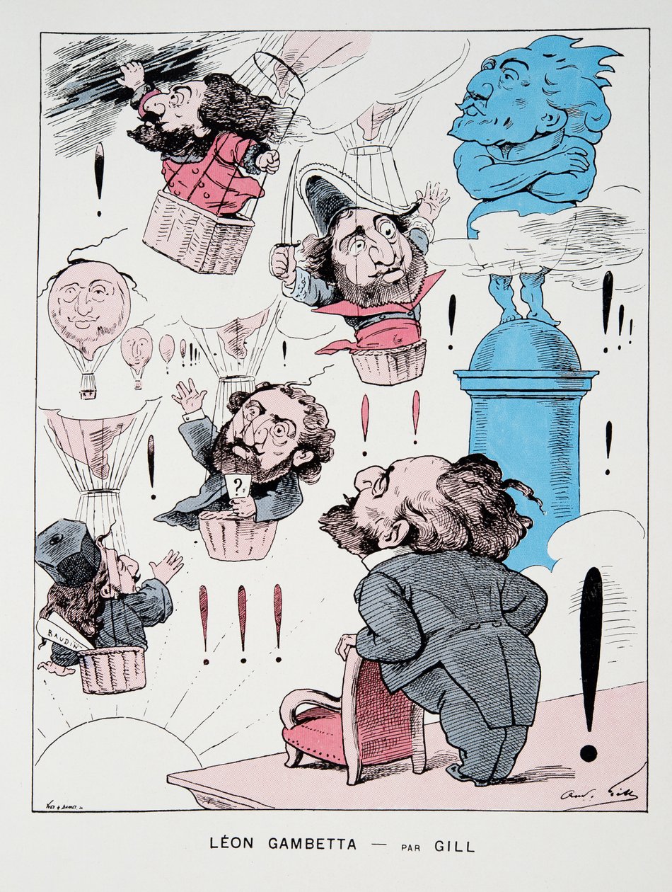 Üçüncü Cumhuriyet Tarihinden Leon Gambetta, Cilt. I, Siyasi Tarih, pub.1933 (renkli taş) by Andre Gill