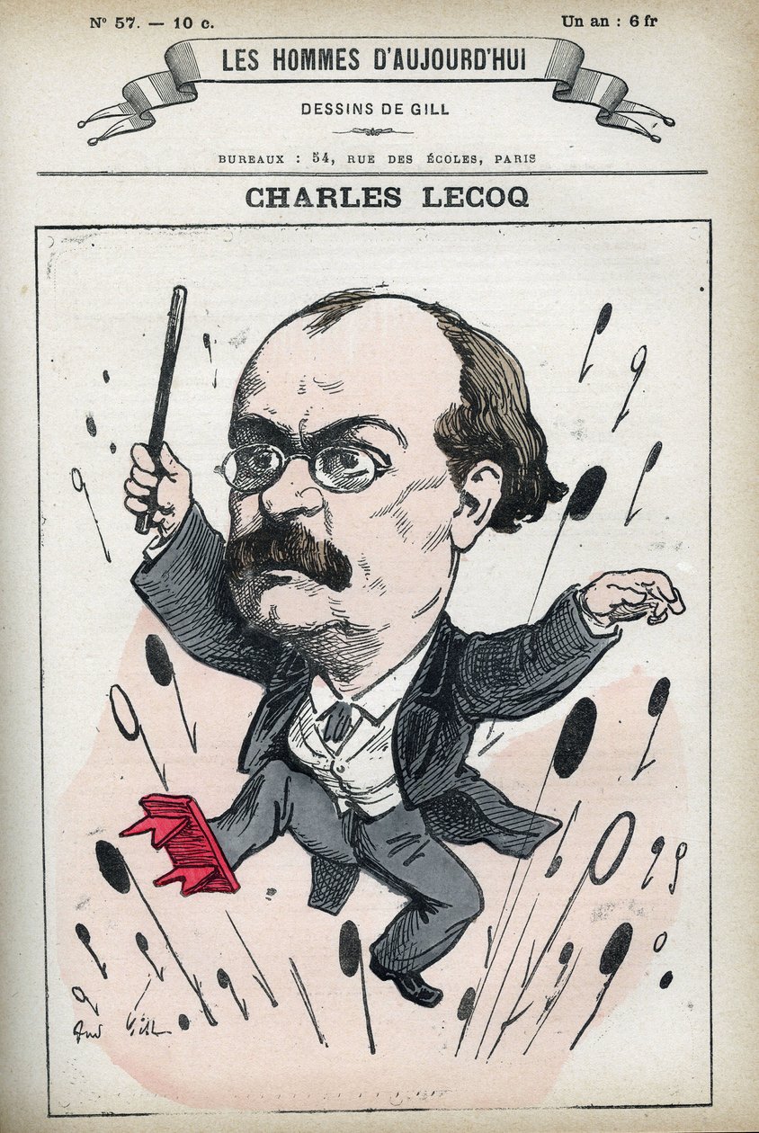 Alexandre Charles Lecocq (1832-1918), Fransız bestecinin portresi. Gill, Paris