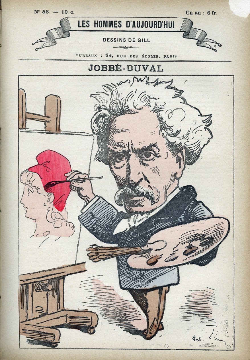 Armand Felix Maris Jobbe-Duval Jobbe Duval (1821-1889), Fransız ressam ve politikacı portresi. Gill, Paris tarafından karikatür. by Andre Gill