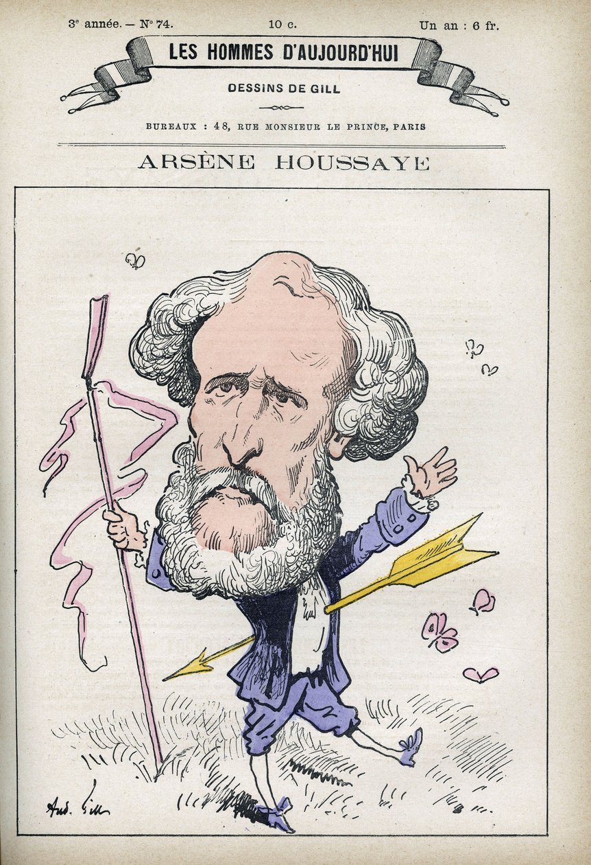 Arsene Houssaye (1815-1896), Fransız edebiyatçının portresi. Gill, Paris