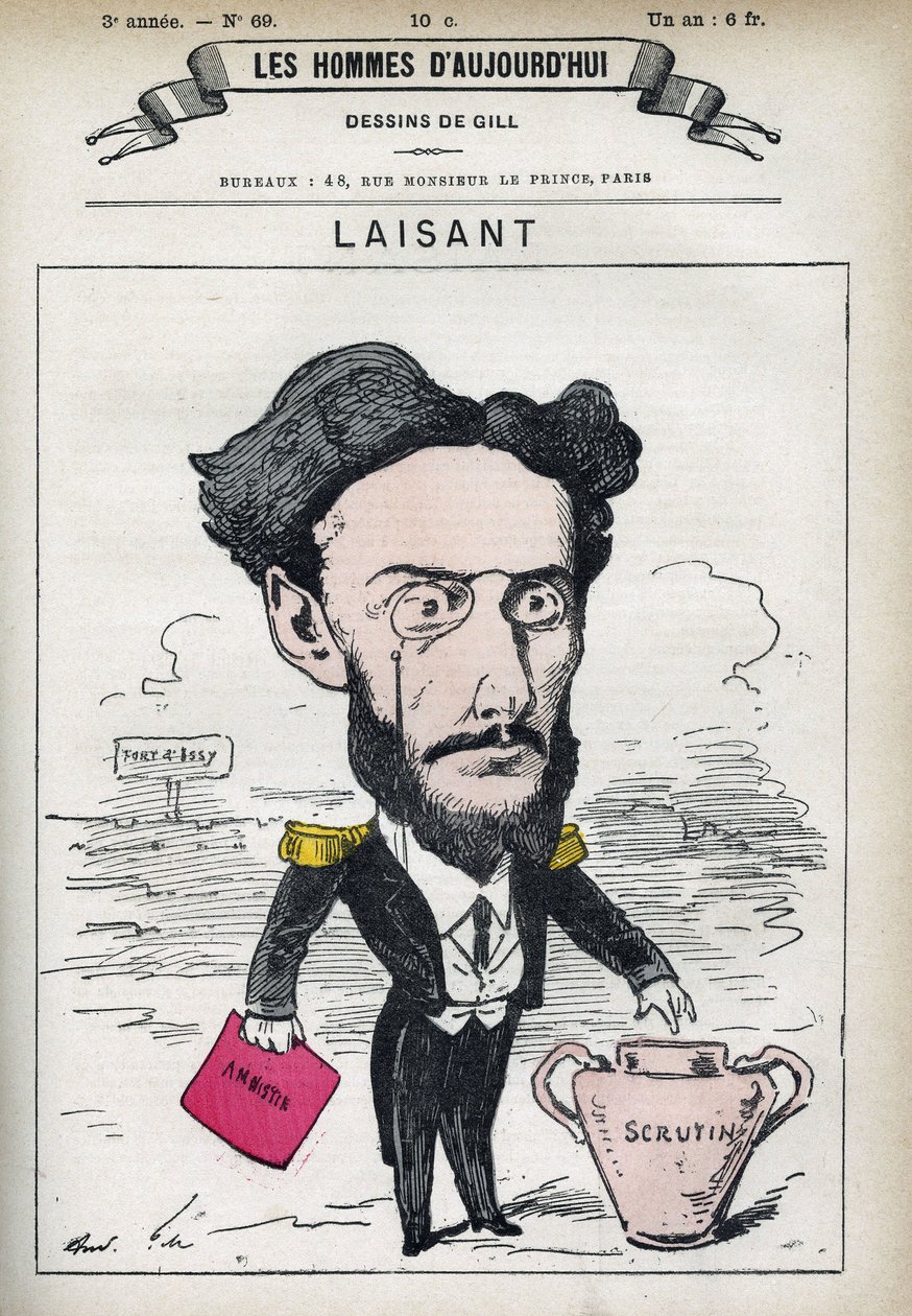 Charles-Ange Laisant (1841-1893), Fransız bilim adamı ve politikacının portresi. Gill, Paris tarafından karikatür. by Andre Gill