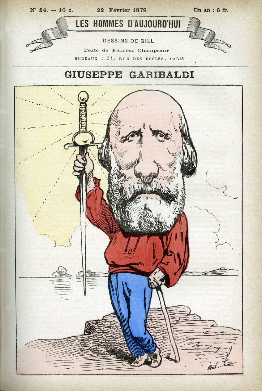 Giuseppe Garibaldi (1807-1882), İtalyan politikacı portresi. Gill
