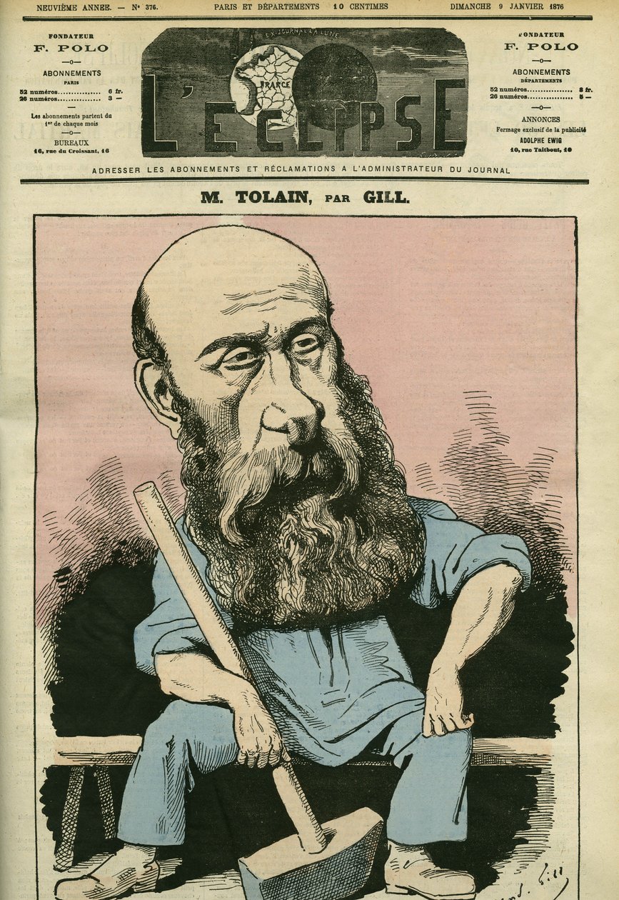 Henri Louis Tolain (1828-1897), Fransız oymacı ve politikacı portresi. Gill