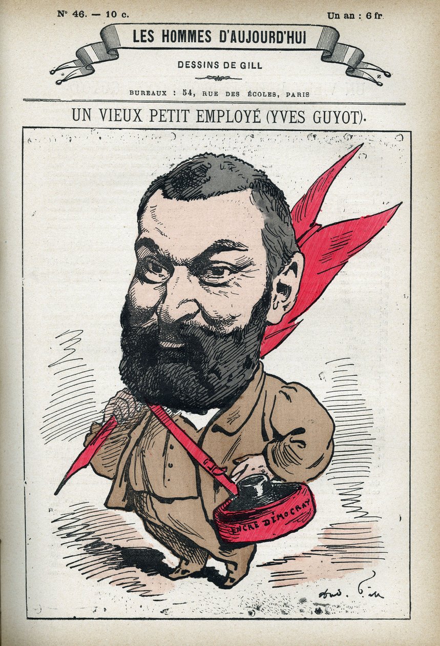 Yves Guyot (1843-1928), Fransız politikacı, yayıncı ve ekonomist portresi. Gill, Paris tarafından karikatür. by Andre Gill