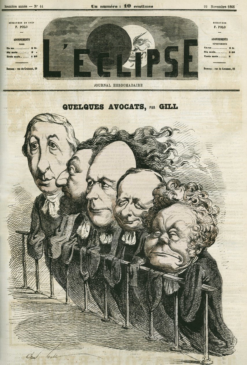 Bazı avukatlar, Emmanuel Arago (1812-1896), Leon Gambetta (1838-1882), Jules Grevy (1807-1891), Laurier ve Adolphe Cremieux (1796-1880). 22 Kasım Gill